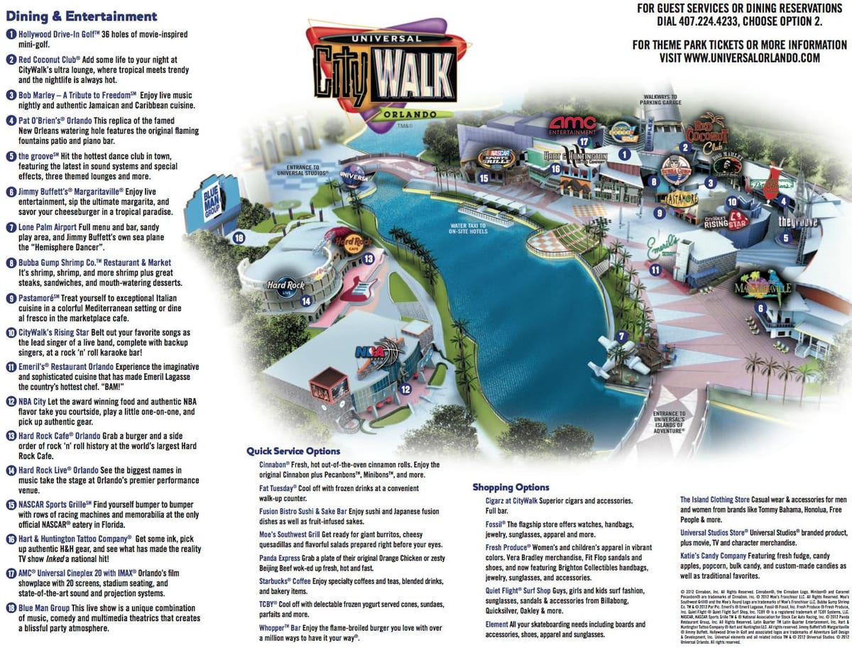 Universal Orlando citywalk ramani