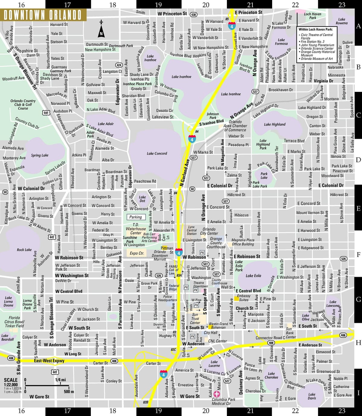 mitaani ramani ya Orlando