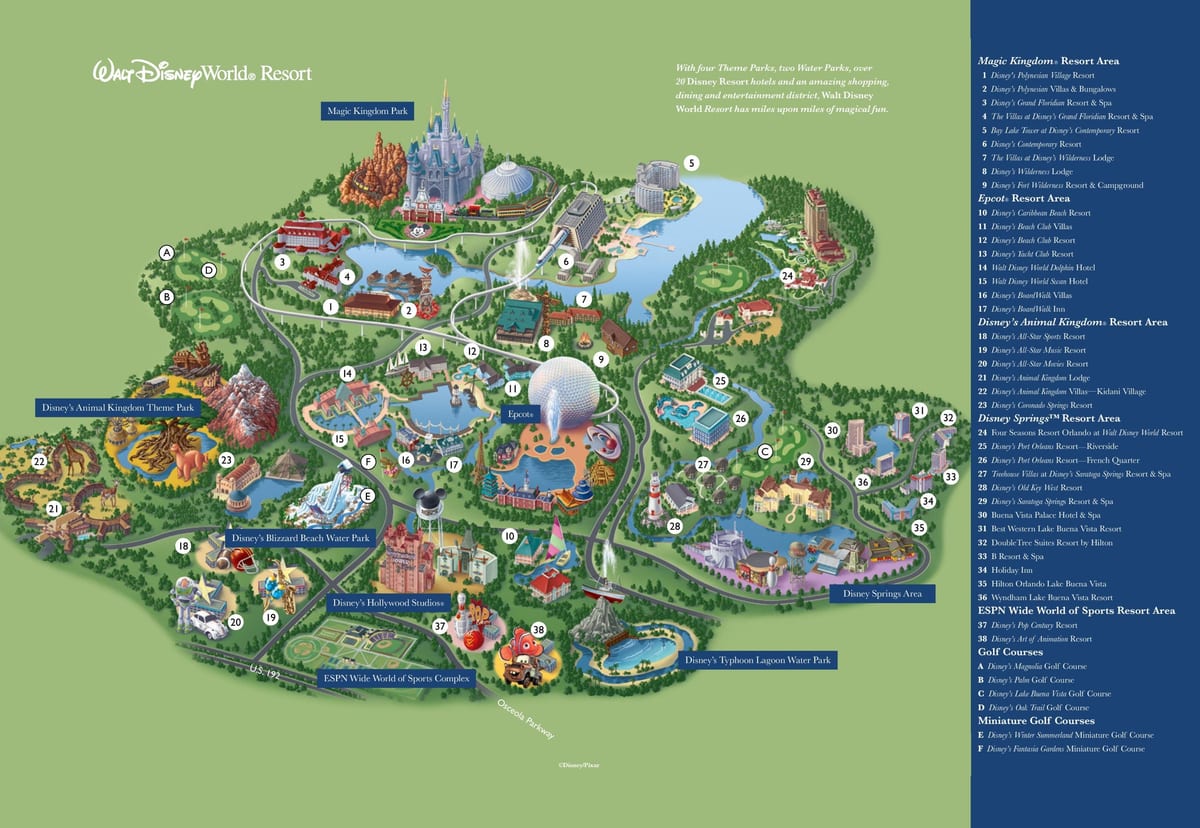 Disney mapumziko ramani Orlando