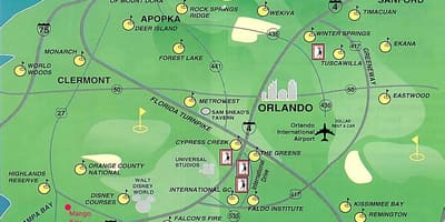 Ramani ya Orlando kozi golf
